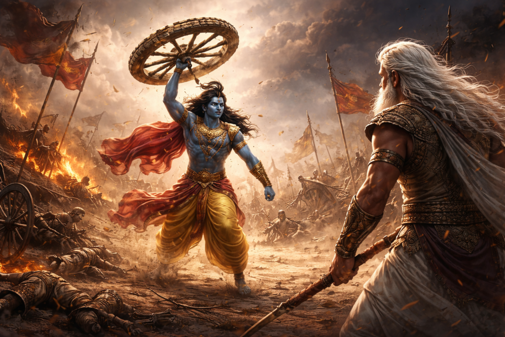 WHEN THE WHEEL ROSE – KRISHNA, BHISHMA AND THE ETHICS BEYOND THE RULES WHEN THE WHEEL ROSE – KRISHNA, BHISHMA AND THE ETHICS BEYOND THE RULES